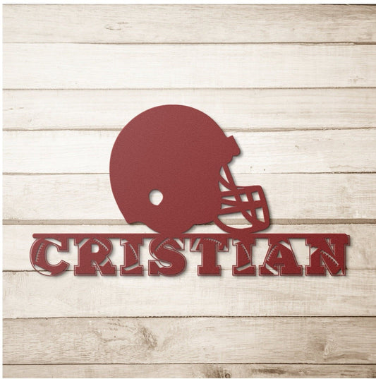 Custom Football Metal Sign, Custom Name Football Wall Art, Football Name Sign, Football Metal Home Decor, Soccer Player Name, Soccer Metal