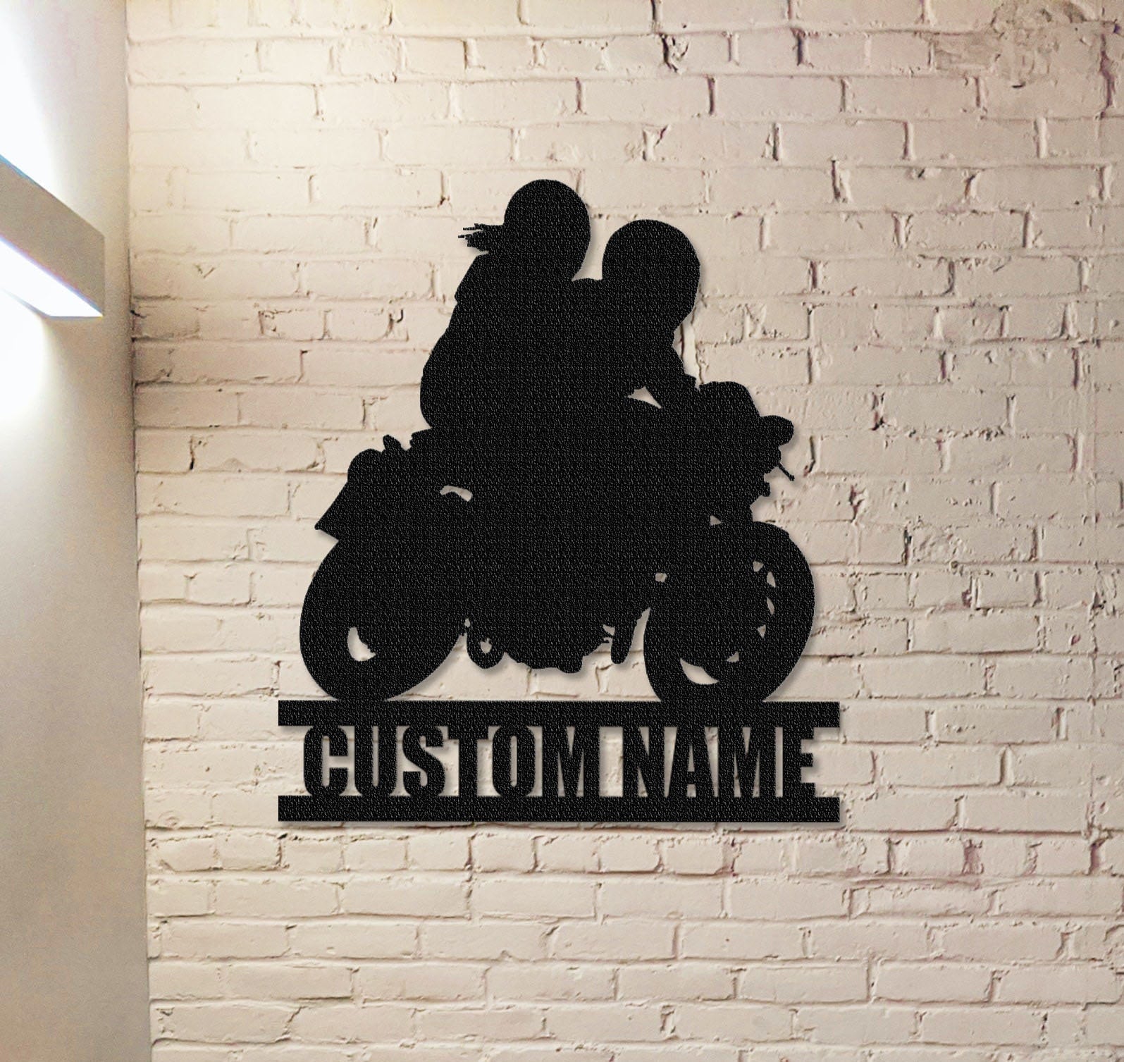 Personalized Motorcycle Metal Sign, Custom Motorbike Metal Art, Metal Garage Sign, Motorcycle Couple Sign, Motorcycle gift for couple, Motorcross