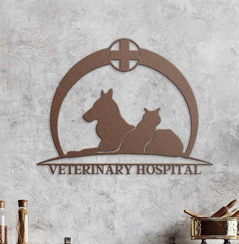 Veterinary Hospital Metal Sign, Veterinary Gift, Personalized Vet Gift, Veterinary Art, Gift For Veterinarian, Vet Room Decor