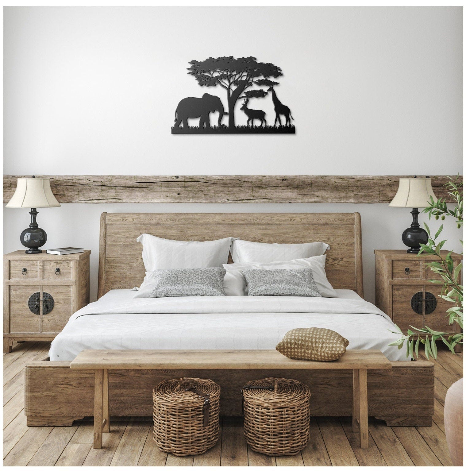 Safari Metal Sign, Nursery Wall Art, Kids Room Safari Metal Art, Nursery Elephant Wall Art, Jungle Animals Metal Sign, Nursery Wall Decor