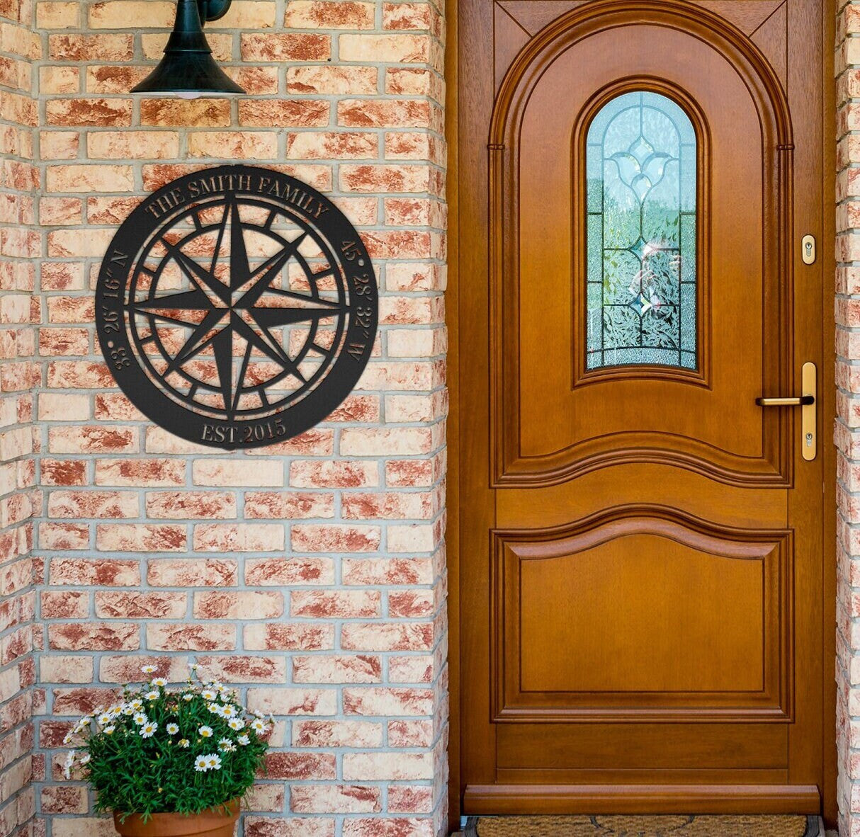 Custom Compass Metal Sign, North Star Compass Wall Art, Custom Rustic Compass, Family Name Sign, Custom Coordinates Sign, Adventure Gift