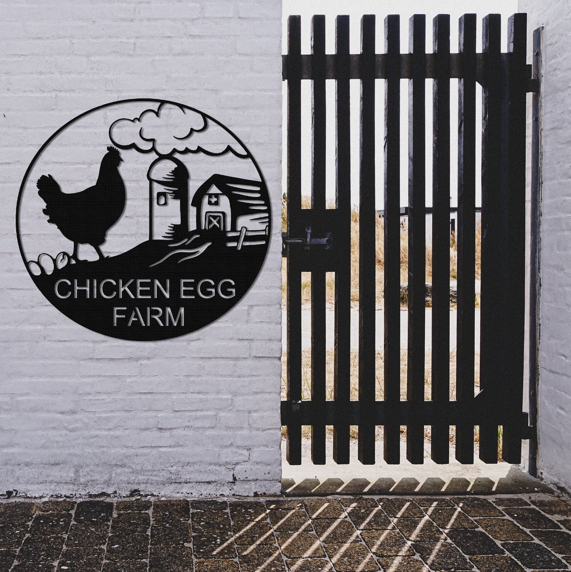 Chicken Egg Farm Metal Sign,Custom Chicken Coop Sign Name,Personalized Chicken Wall Art,Hen House Decor,Chicken Farm Decor,Chicken Egg Sign