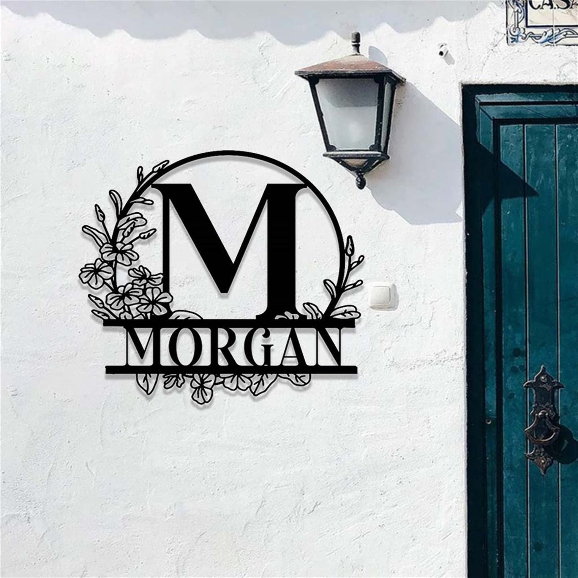 Custom Family Name Metal Sign,Monogram Sign Metal Wall Art,Last Name Sign Personalized,Wedding Gift,Initial Split Letter Monogram Wall Decor