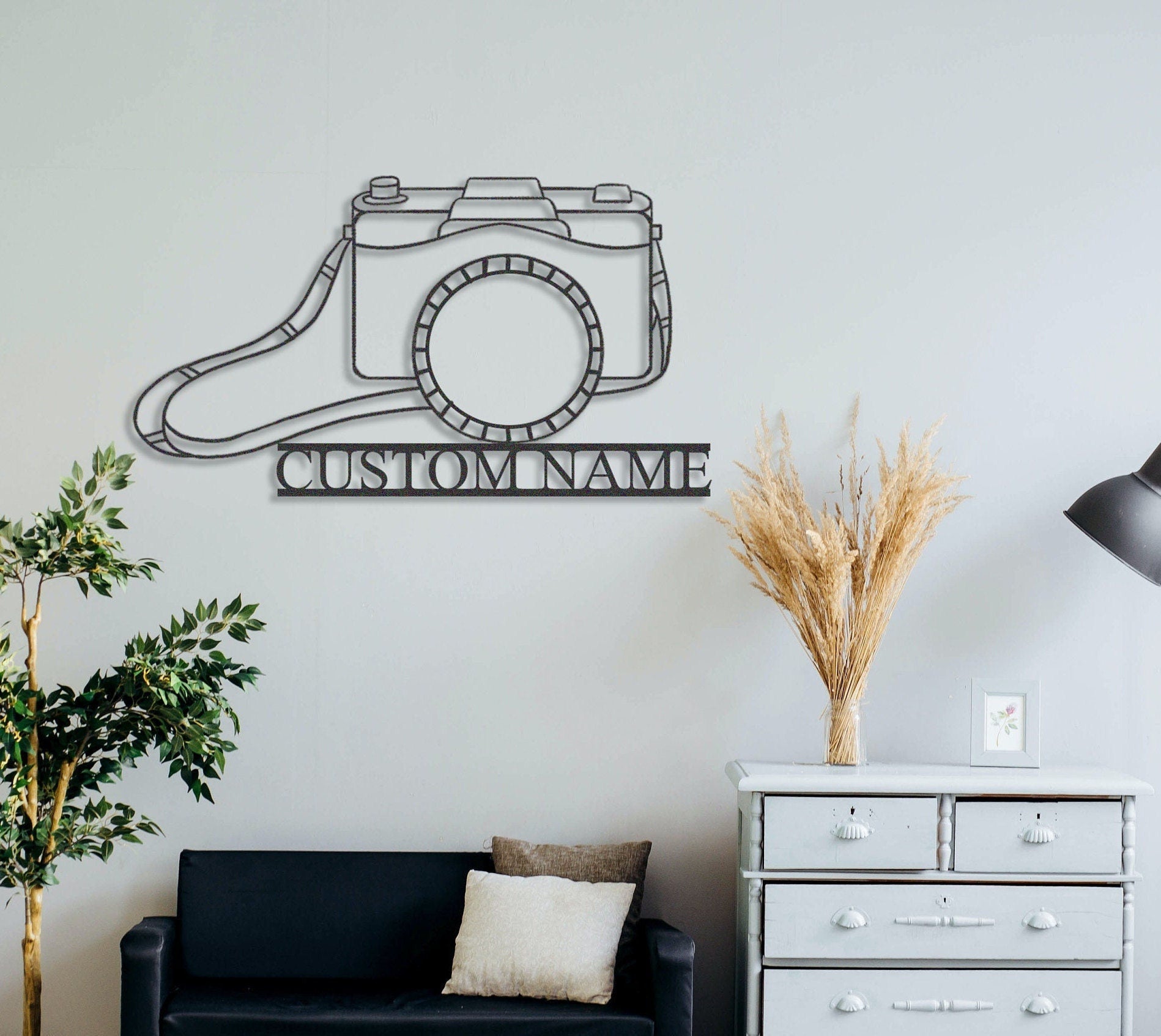 Custom Camera Metal Sign,Personalized Photographer Sign for Photograph Studio Decor,Gift for Photography Lover,Camera WallArt