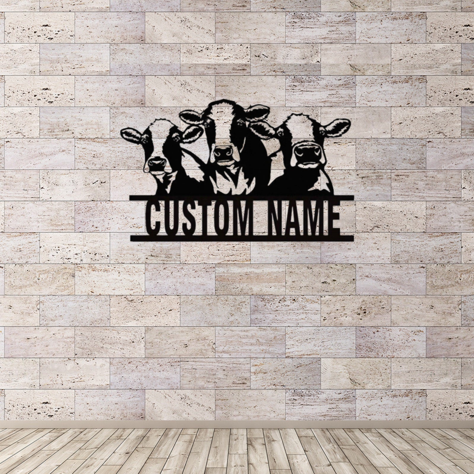 Custom Cow Sign Metal Cow Sign Personalized Cow Wall Art Sign Farmhouse Decor Cow Metal Wall Art Cow Cattle Metal Wall Art Cow Name Sign