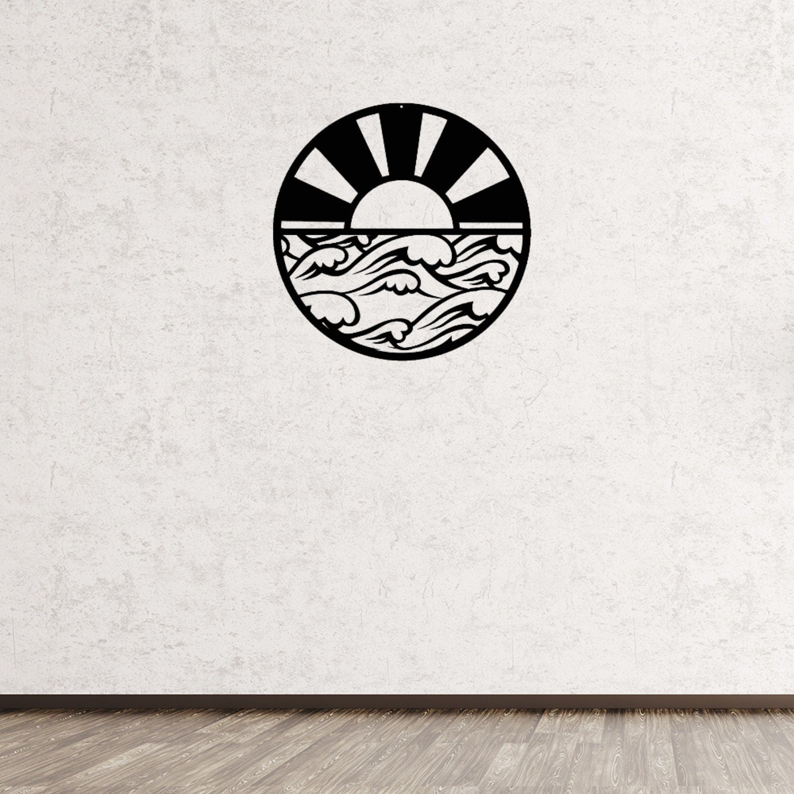 Sunrise Metal Sign,Sun and Waves Metal Wall Art,Room Decor,Beach Wall Art,Sun and Waves Decor,Wall Decor,Wall Art,Outdoor Wall Decor