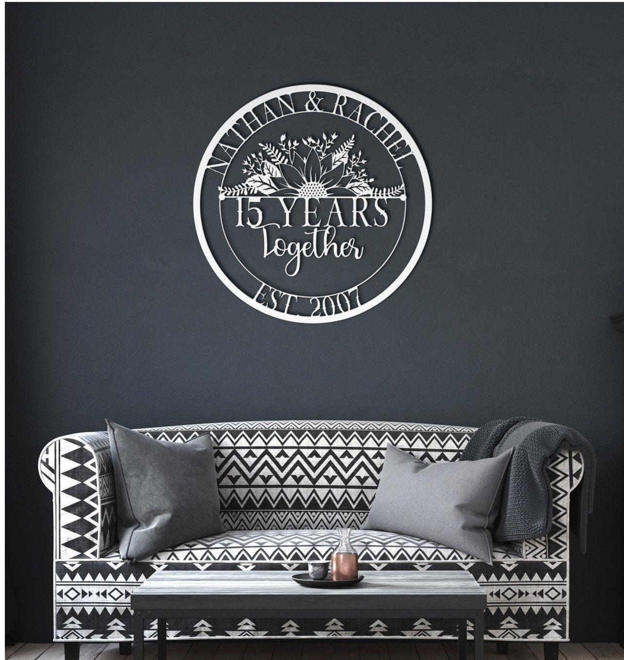 5th Anniversary Gift, Metal Sign For 5th Anniversary, 5th Wedding Anniversary, Personalized Gift For Couple