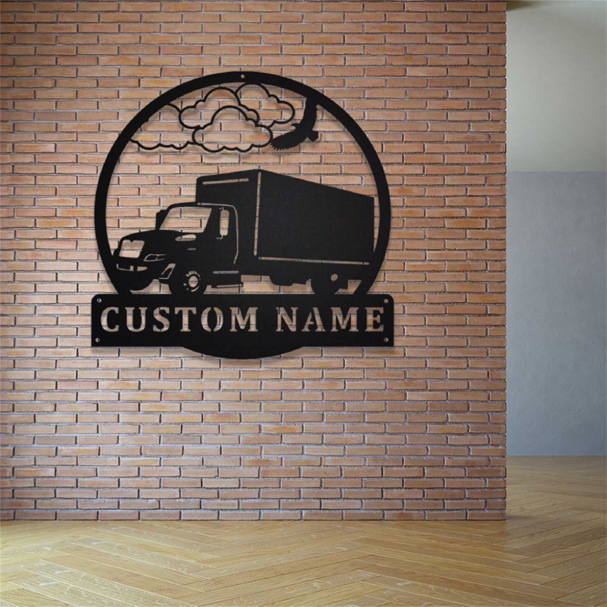 Personalized Box Truck Metal Sign,Transport Truck Metal Wall Art,Custom Trucker Name Sign,Truck Driver Gift,Trucking Wall Decor,Home Decor