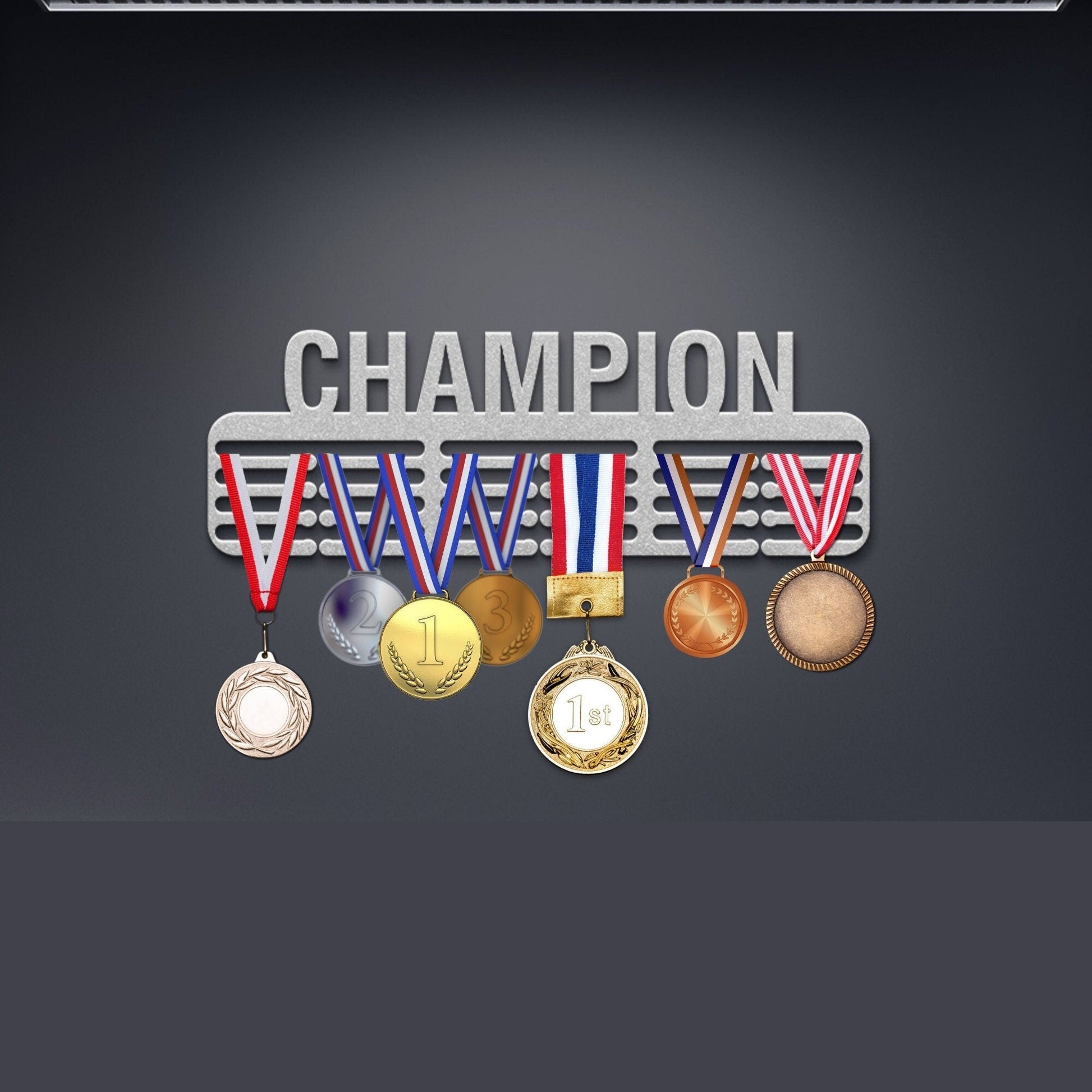 Champion Medal Hanger, Medal Display, Inspirational Medal Hanger, Metal Medal Holder, Sports Medal Rack, Sports Metal Sign, Sports Lovers