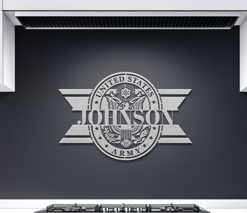 Army Retirement Gift, Custom Army Name Sign, Military Retirement Gift, Metal Sign For Army Soldier, Custom Army Emblem, Army Wall Hanging