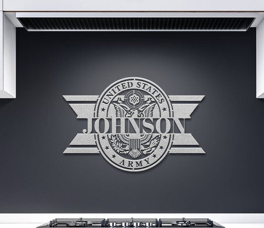 Army Retirement Gift, Custom Army Name Sign, Military Retirement Gift, Metal Sign For Army Soldier, Custom Army Emblem, Army Wall Hanging