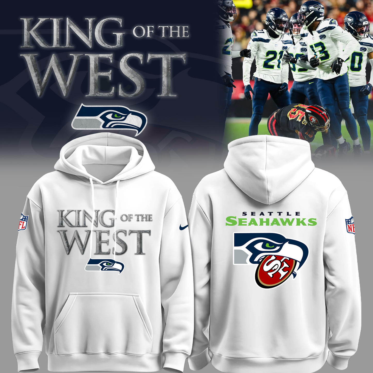 Seattle Seahawks - King of the West Hoodie