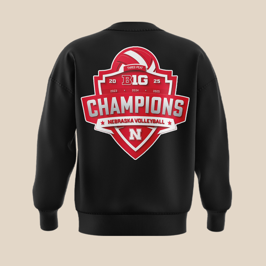 01. Nebraska Volleyball 2025 BIG TEN CHAMPIONS Sweatshirt