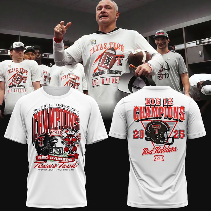 Texas Tech Red Raiders 2025 Big 12 Football Champions Mascot T-shirt