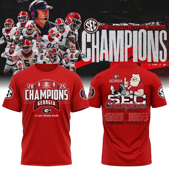 .Georgia Bulldogs 2025 SEC Champions Limited Shirt