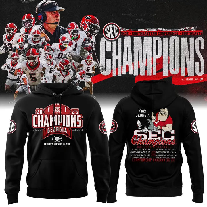 .Georgia Bulldogs 2025 SEC Champions Limited Hoodie v2