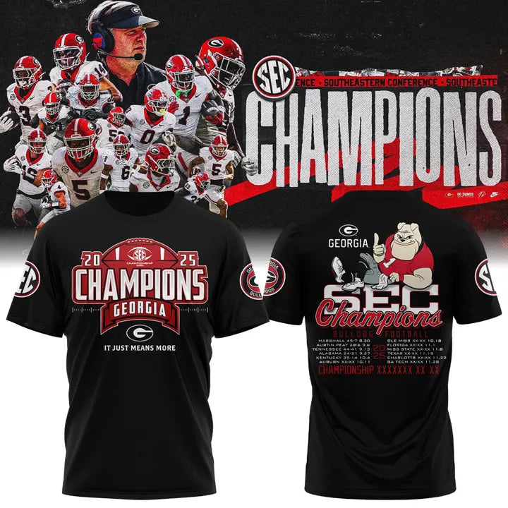 .Georgia Bulldogs 2025 SEC Champions Limited Shirt v2