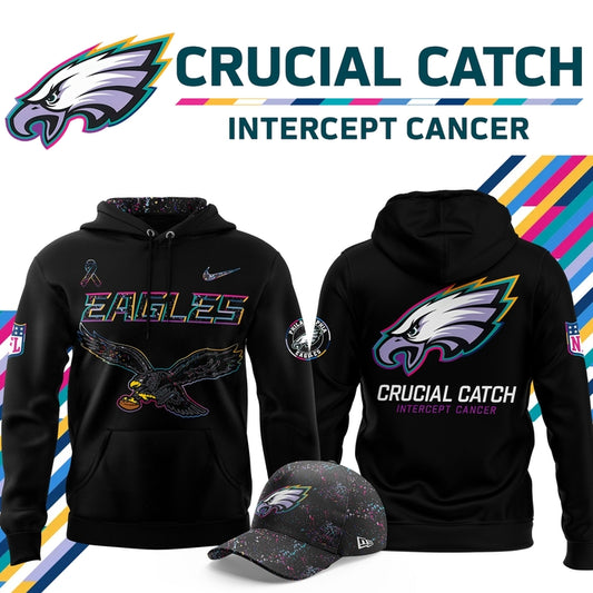 Men's Nike Black Philadelphia Eagles 2025 NFL Crucial Catch Pullover Hoodie
