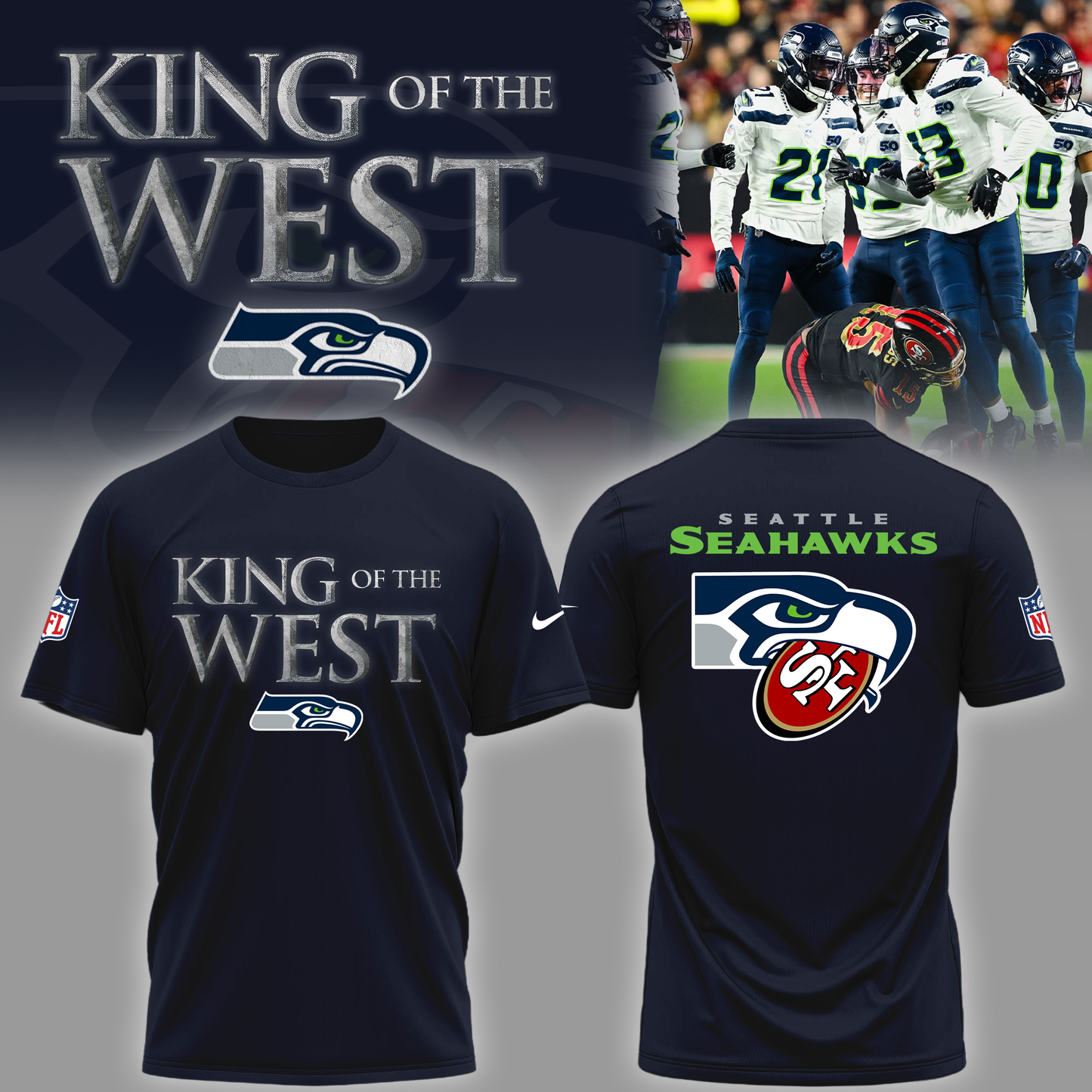 Seattle Seahawks - King of the West Tshirt