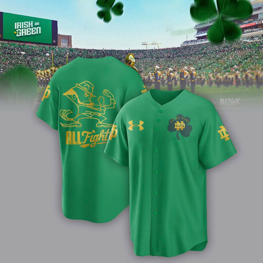 Limited Edition Notre Dame IRISH WEAR GREEN Baseball Jersey