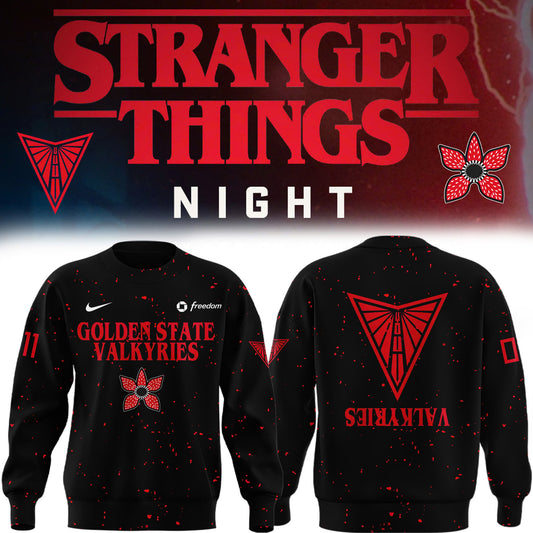Golden State Valkyries Stranger Things Rebel Swingman Limited Edition Black Sweat
