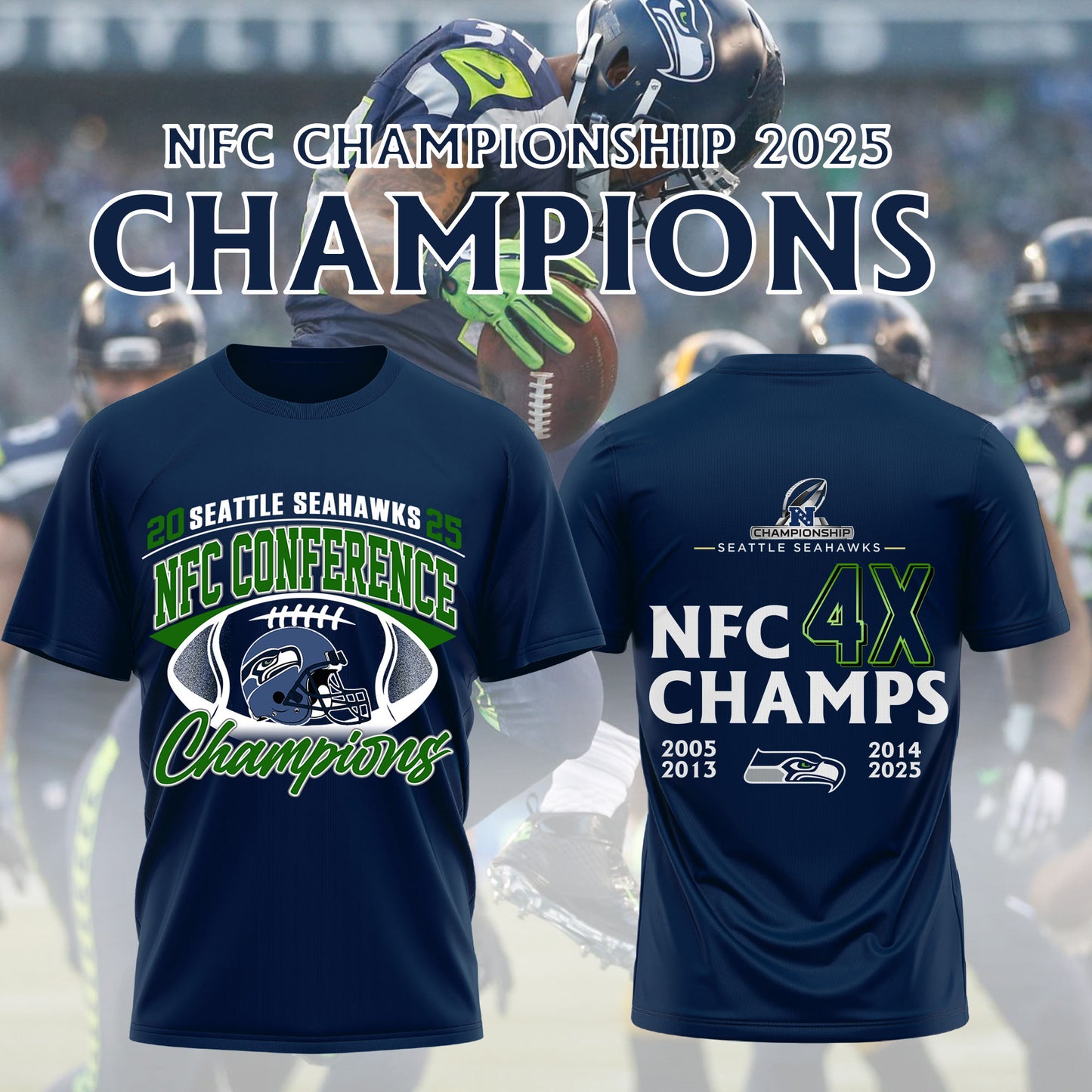 SSeahawks x 2025 NFC Conference Champions Tshirt V1