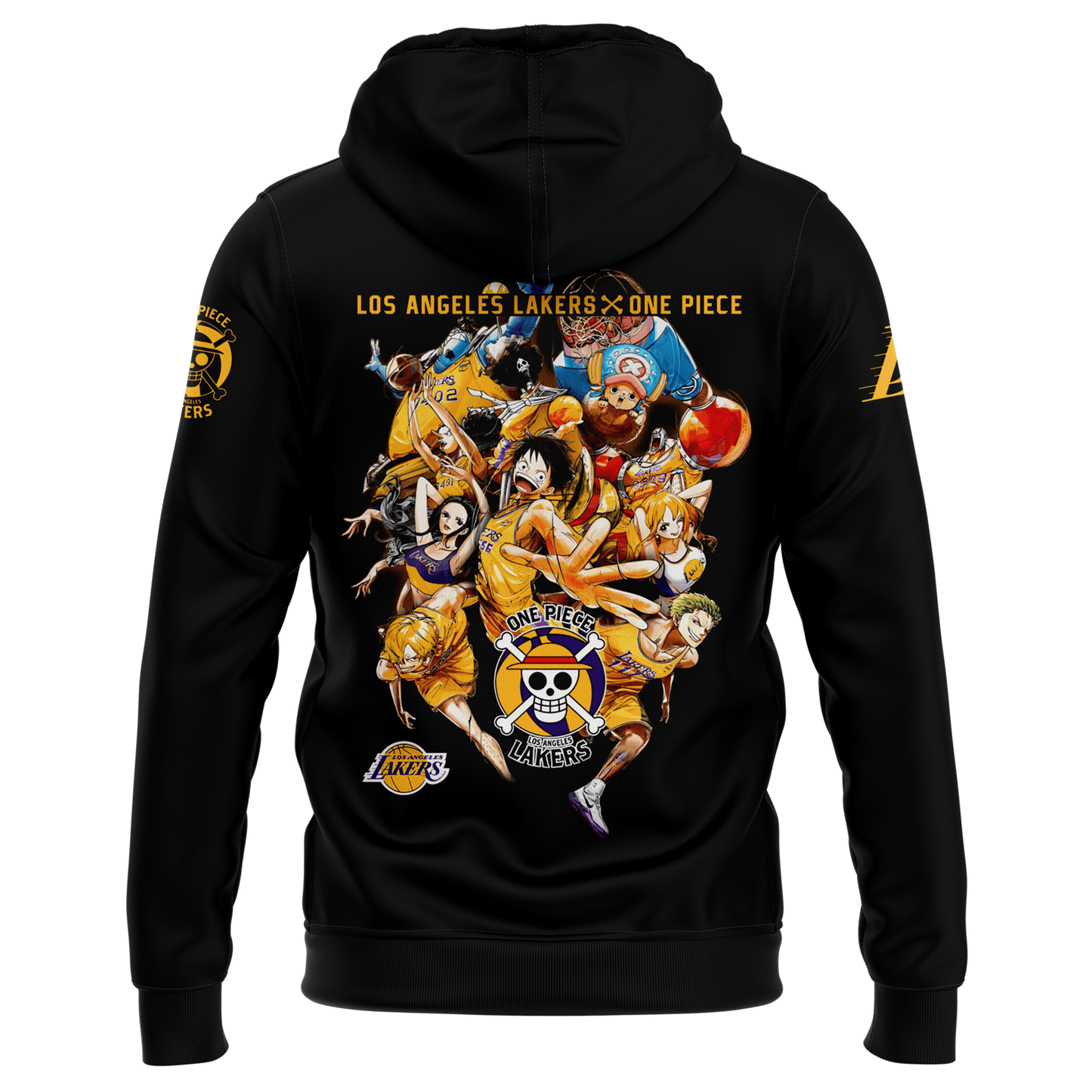 Los Angeles Lakers And One Piece Hoodie T-Shirt And Cap Gift For Fan