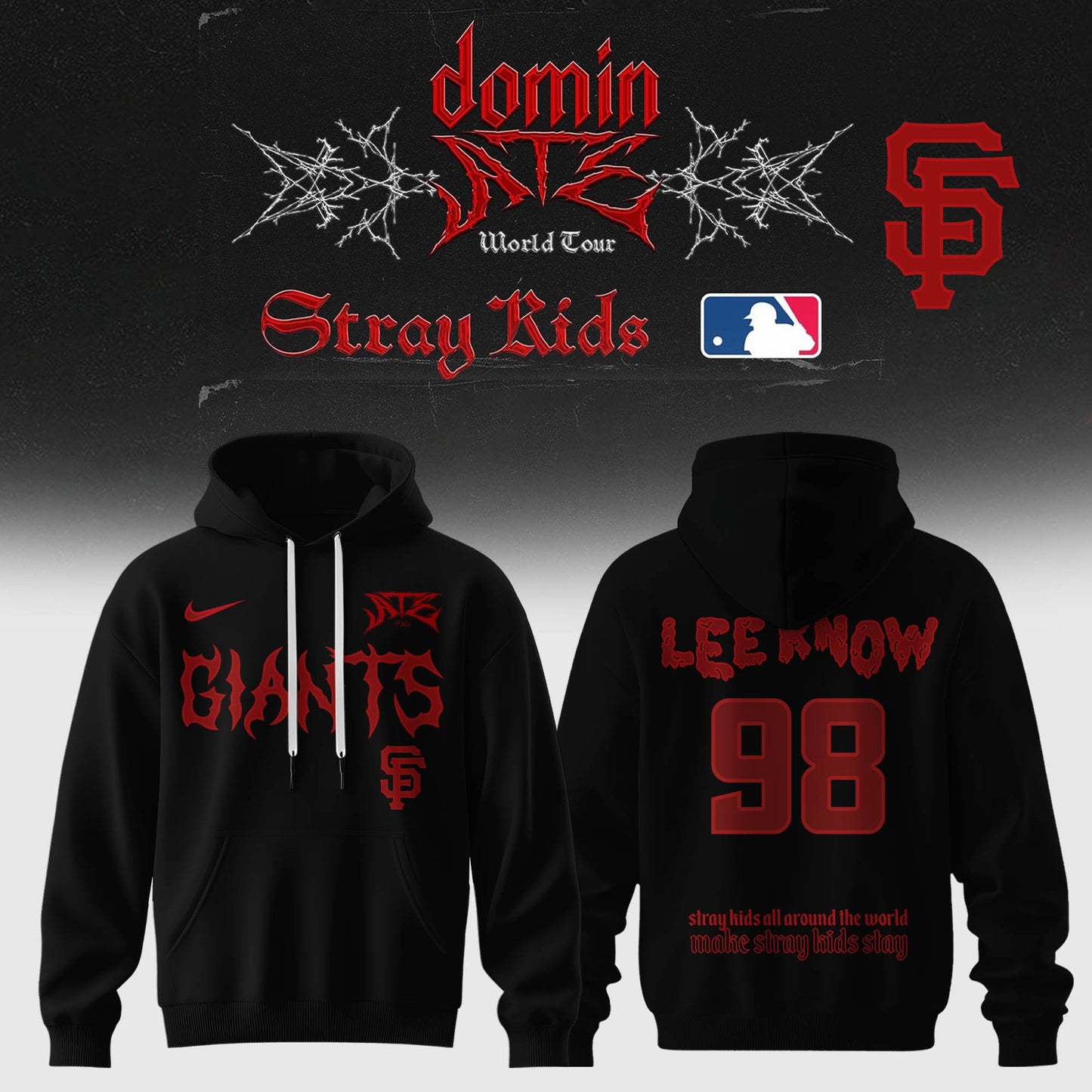 San Francisco Giants Baseball Hoodie x Stray Kids – DominATE World Tour 2025