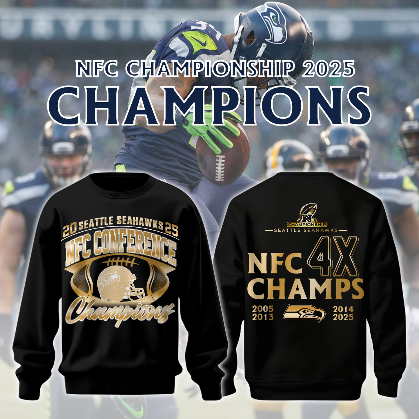 SSeahawks x 2025 NFC Conference Champions Sweatshirt V3