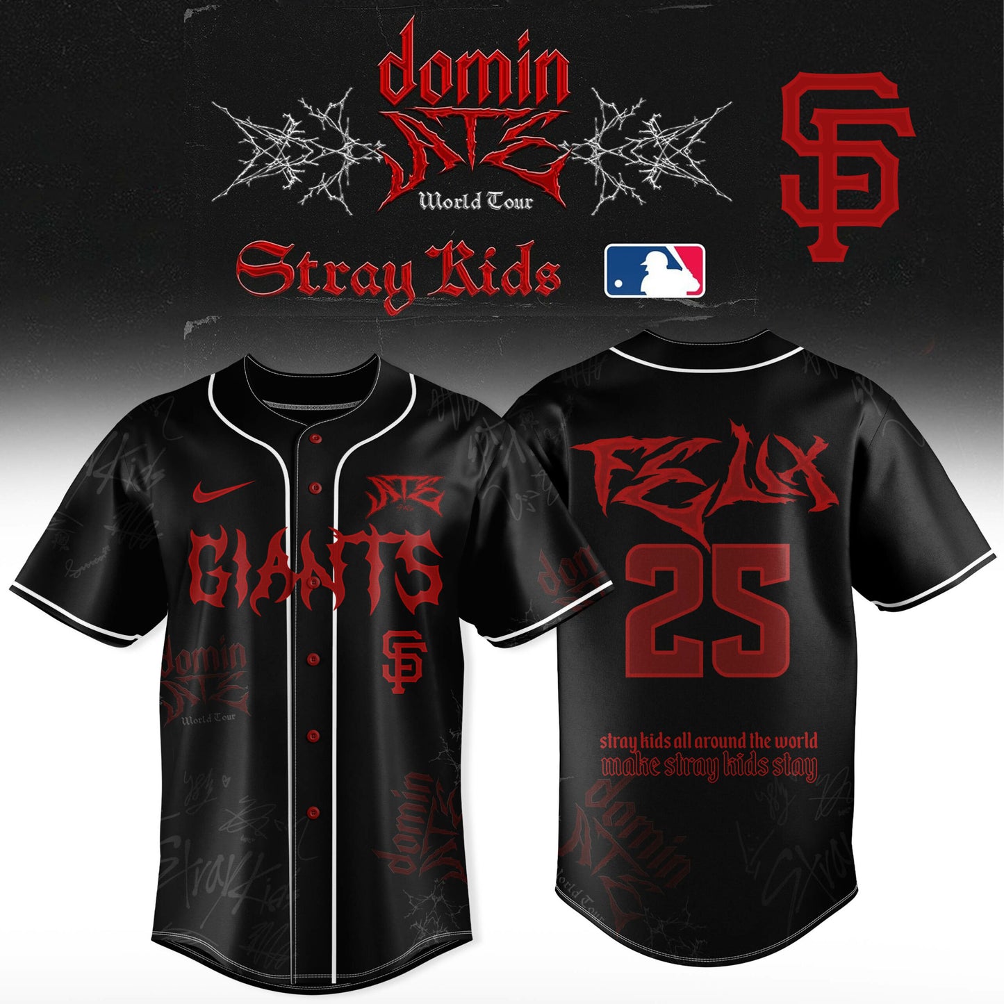 San Francisco Giants Baseball Jersey x Stray Kids – DominATE World Tour 2025
