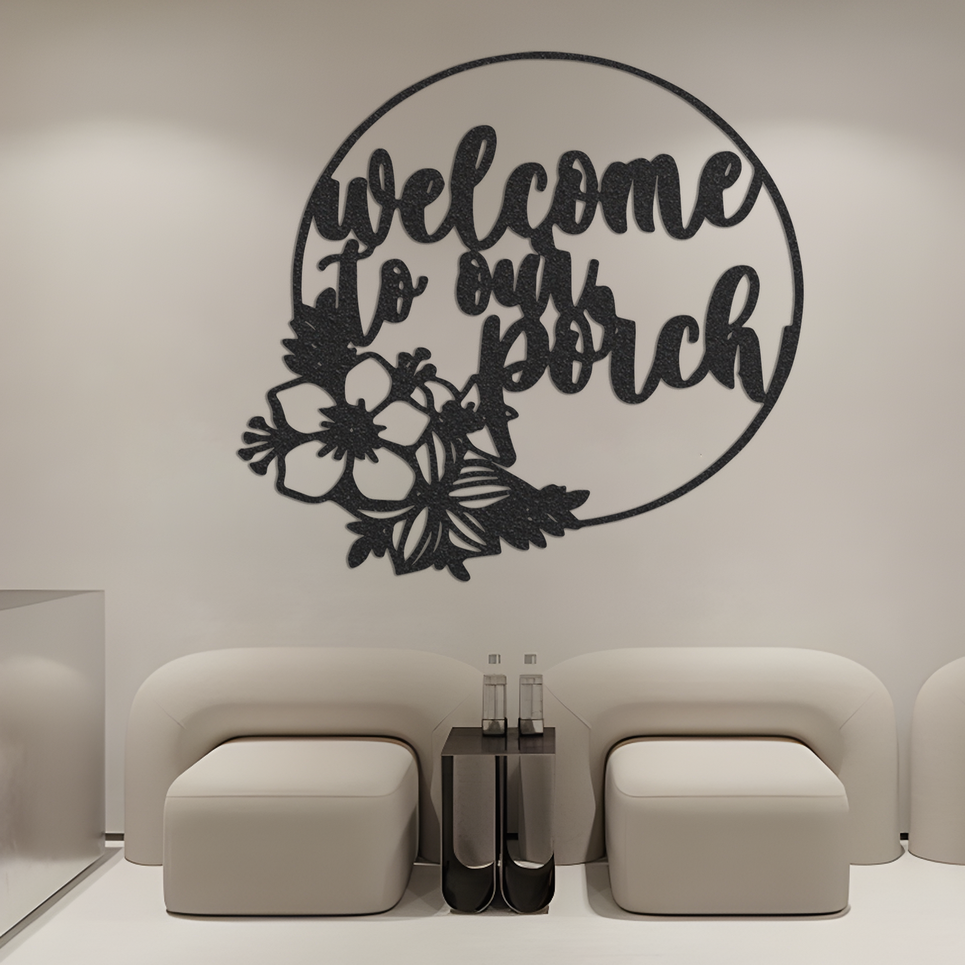 Metal Welcome Sign, Welcome Sign, Welcome to Our Porch Sign, Home Decor Sign, Metal Greeting Sign, Housewarming Gift Ideas, Welcome Sign