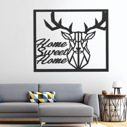 Home Sweet Home Metal Wall Art / Metal Wall Decor / Home Sweet Home Deer Home Decor / Metal Wall Art / Deer Wall Art / Metal Home Decor