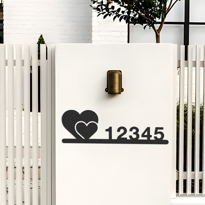 Metal Hearts Address Sign, Custom Address Sign w Hearts, Metal Hearts Sign, Address Sign, Address Numbers, Personal Address Sign