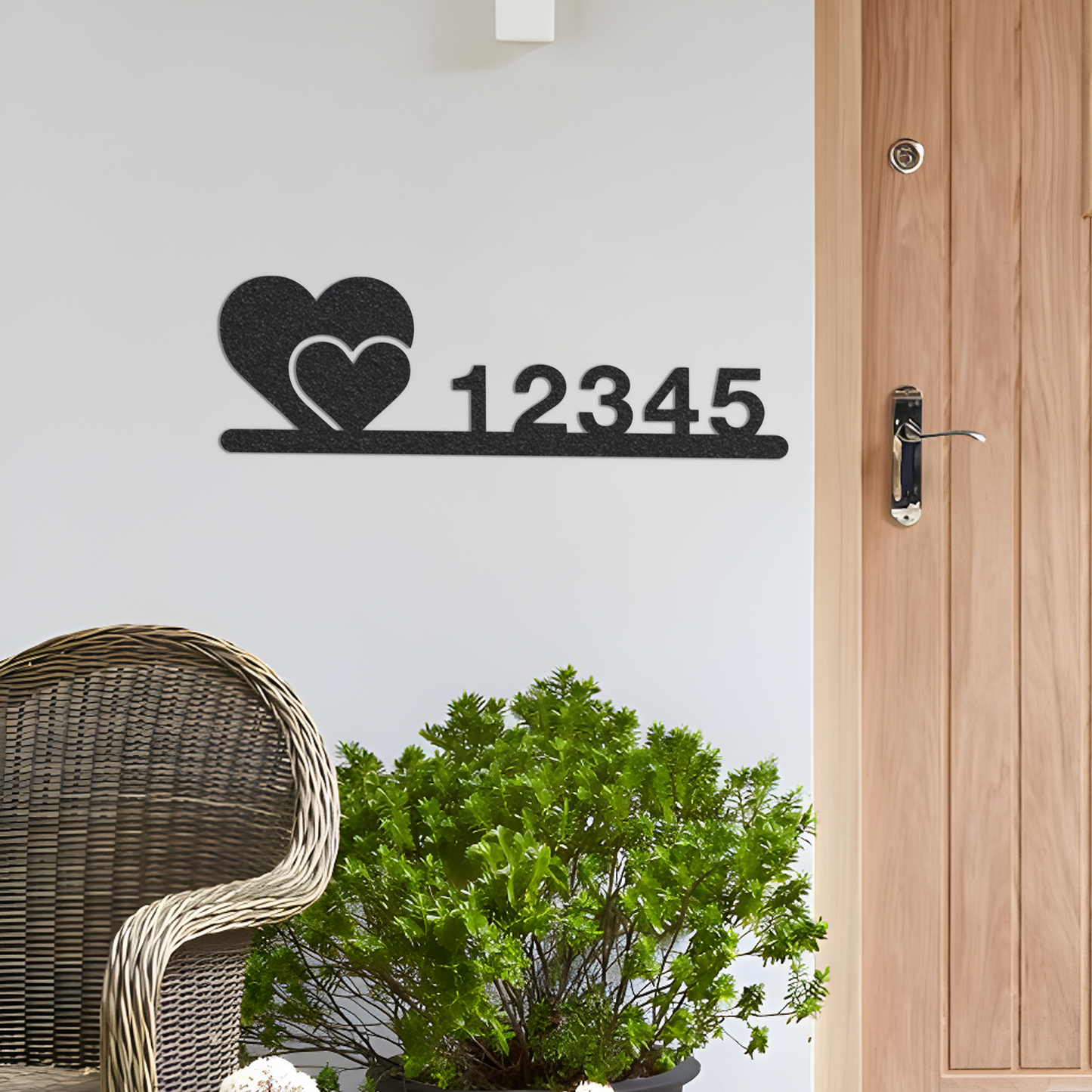 Metal Hearts Address Sign, Custom Address Sign w Hearts, Metal Hearts Sign, Address Sign, Address Numbers, Personal Address Sign