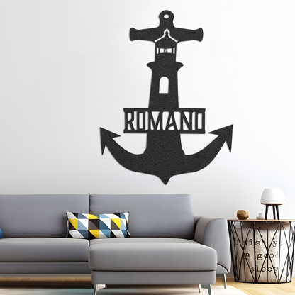 Metal Anchor Sign, Nautical Sign, Metal Anchor Sign, Home Decor Sign, Metal Front Door Sign, Housewarming Gift Idea, Wedding Gift