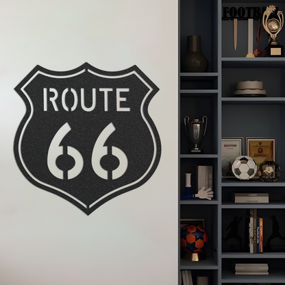 Metal Route 66 Sign, Black Metal Route 66 Sign, Route 66 Sign, Highway Sign, Route 66 Decor Ideas, Route 66 Decoration Idea