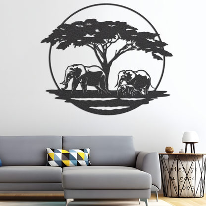 Metal Elephant Sign, Elephant Metal Sign, Metal Wall Art, Housewarming Gift, Home Decor, Backyard Sign, Wedding Gift, Metal Nature Sign