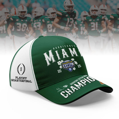Miami Hurricanes NCAA 2025-2026 Goodyear Cotton Bowl Classic Champions Hoodie
