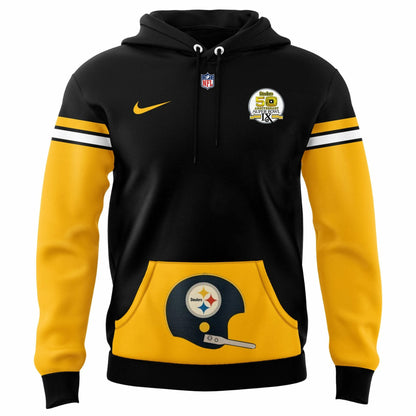 Pittsburgh Steelers Throwback 50th Anniversary Super Bowl Hoodie-DL1017241010