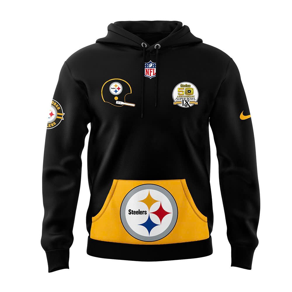 Pittsburgh Steelers Throwback 50th Anniversary Super Bowl Hoodie-DL1017241013