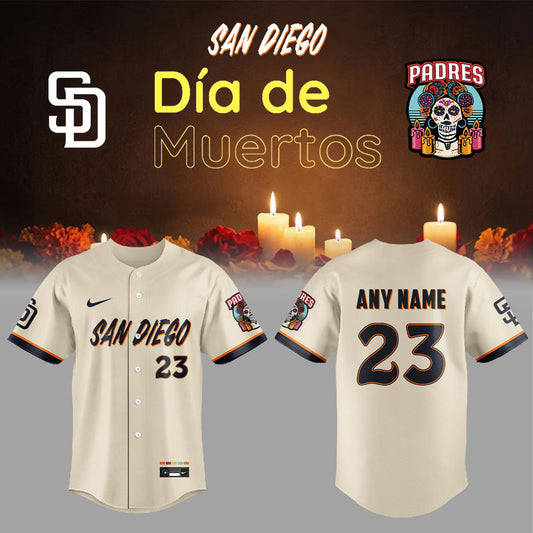 San Diego Padres City Connects Concept Dia de los Muertos 2026 Jersey Custom Name, Number