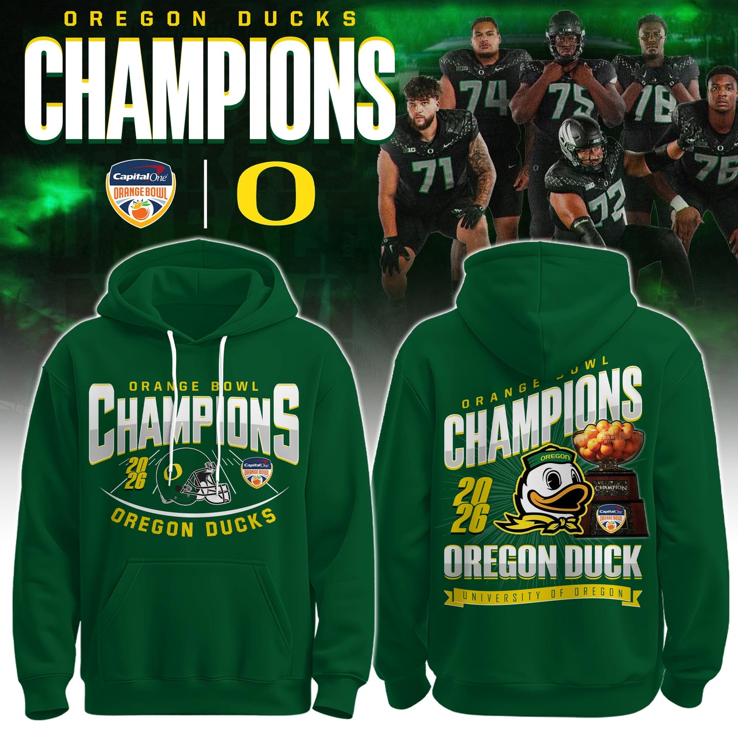 Oregon Ducks – Orange Bowl Champions Hoodie