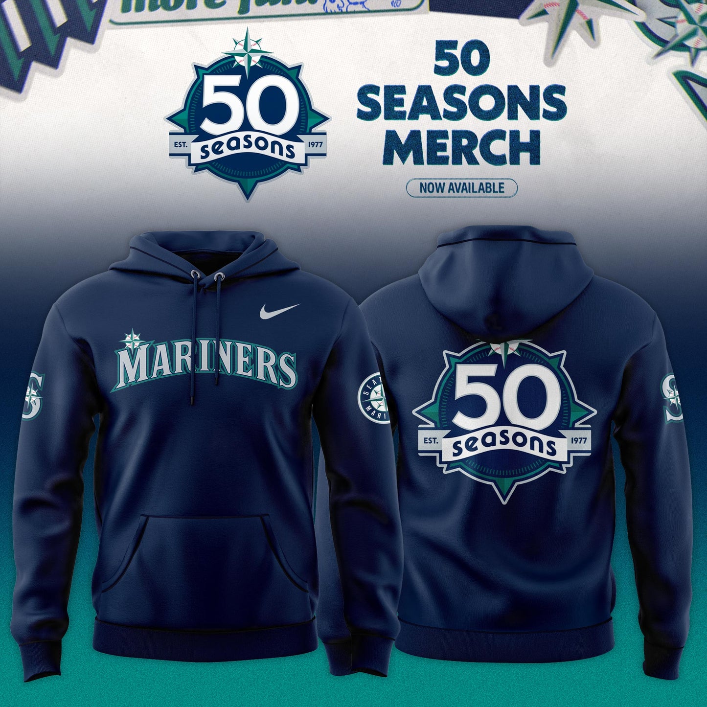_ Seattle Mariners 50 Seasons Celebration Special Edition Hoodie