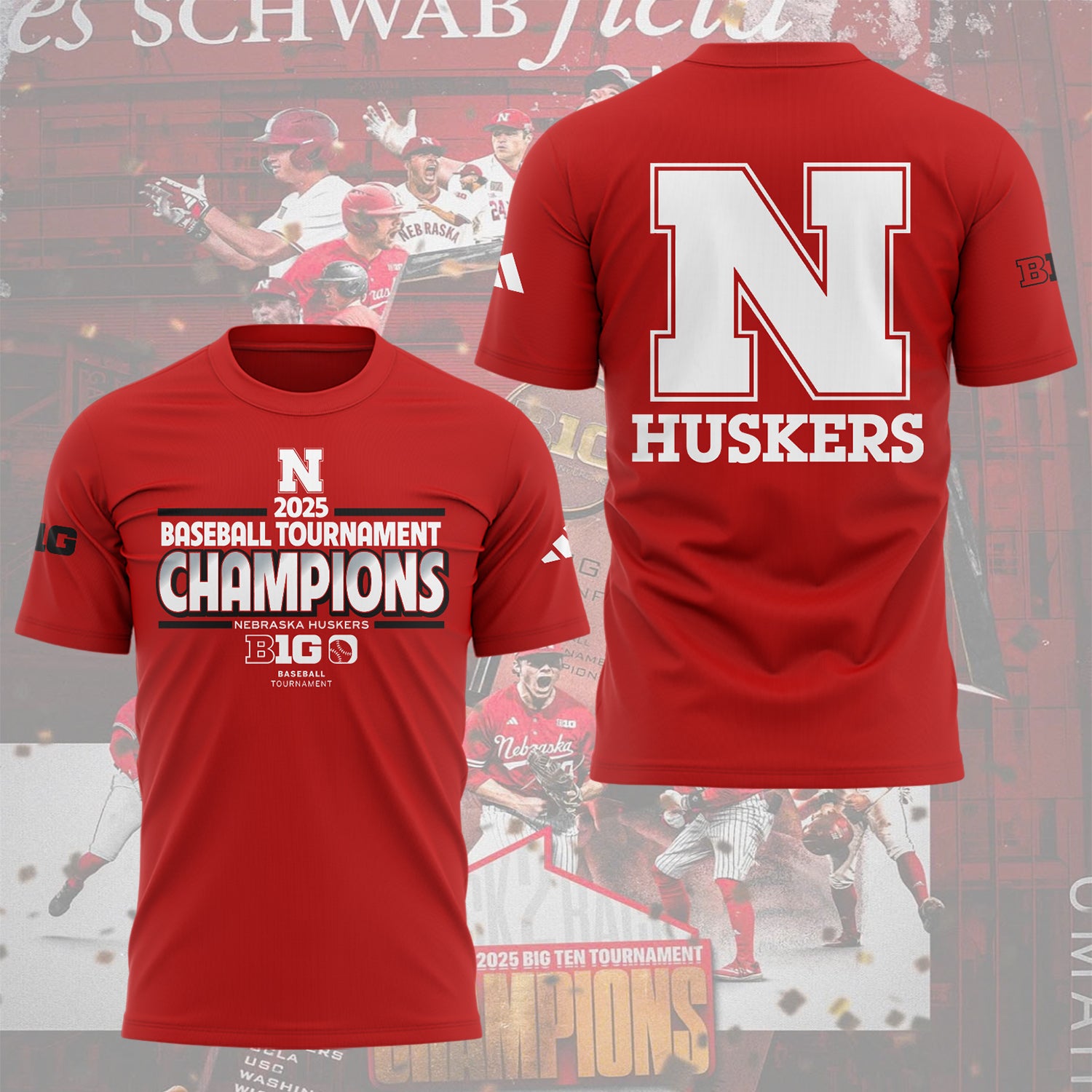 Nebraska Baseball x B1G Tourney Championship T-Shirt