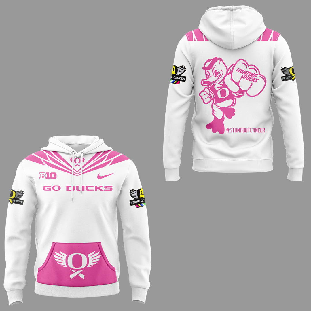 Limited Edition Oregon Ducks Breast Cancer Hoodie V2