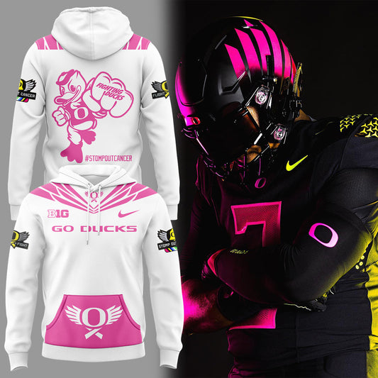 Limited Edition Oregon Ducks Breast Cancer Hoodie V2