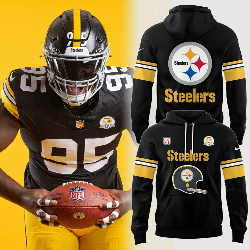 Pittsburgh Steelers Throwback 50th Anniversary Super Bowl Hoodie-LL1017241000