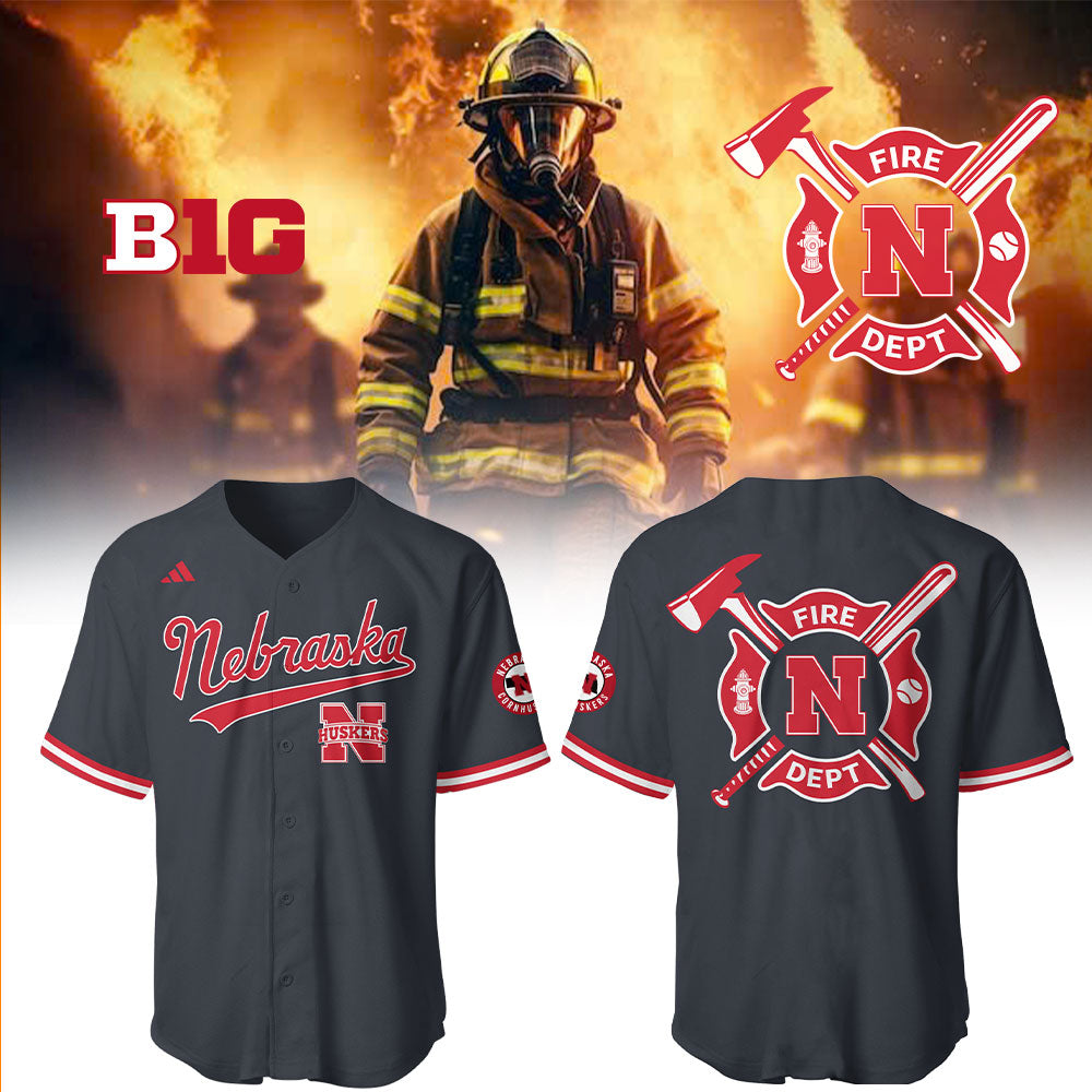 Nebraska Baseball x Firefighter Appreciation Night Jersey