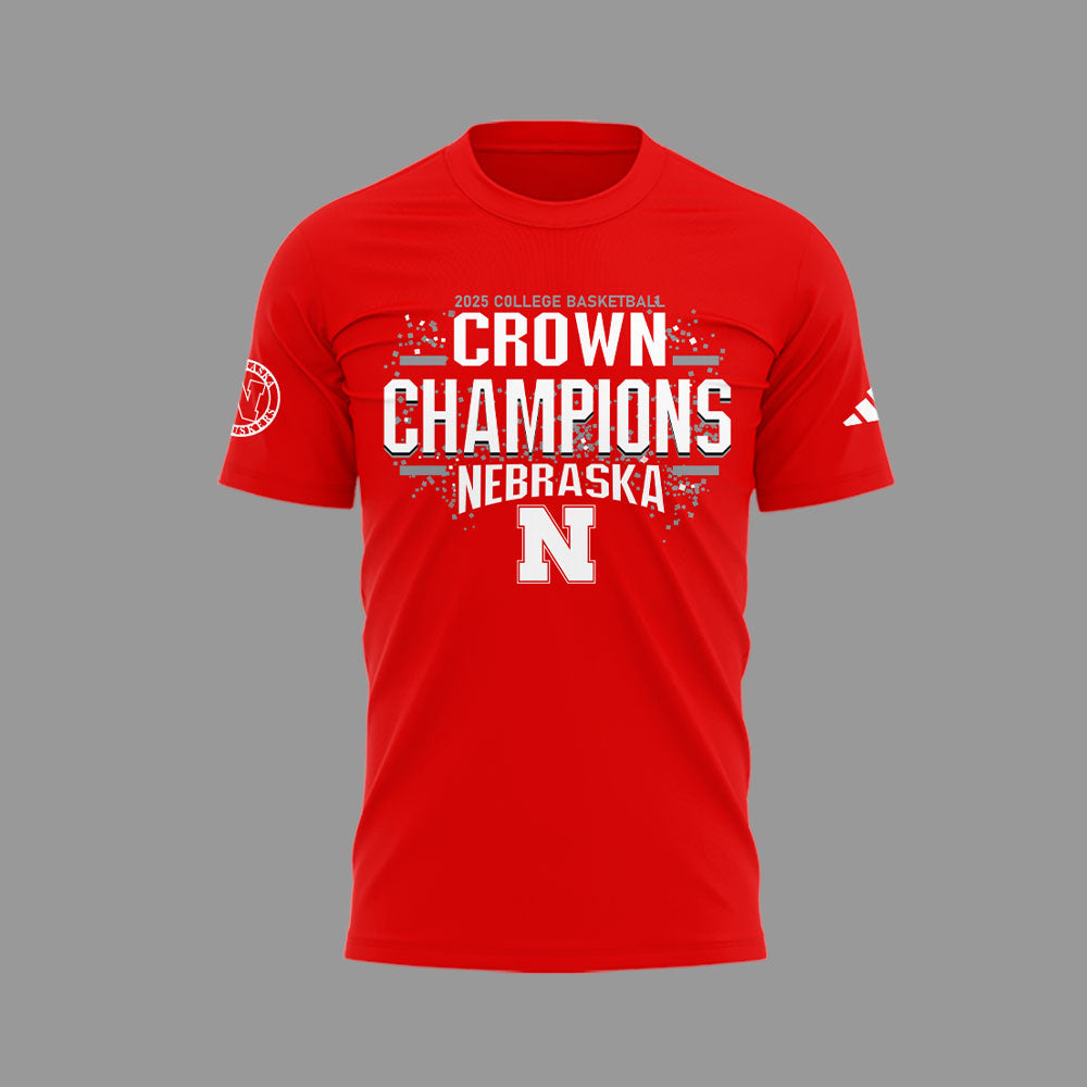 Nebraska Men's Basketball "2025 College Basketball Crown Champions" T-Shirt