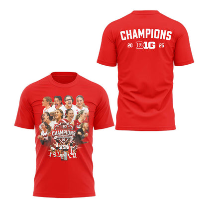 Limited Edition HuskerVB 2025 Champions Tshirt